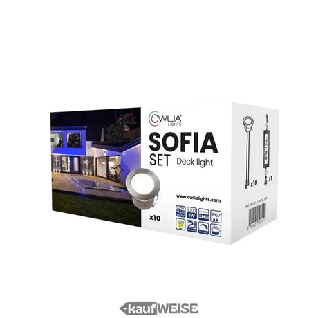 LED Terrassenbeleuchtung (10er Set) | IP67 Wasserdicht | Warmweiß (2800K) | Owlia SOFIA