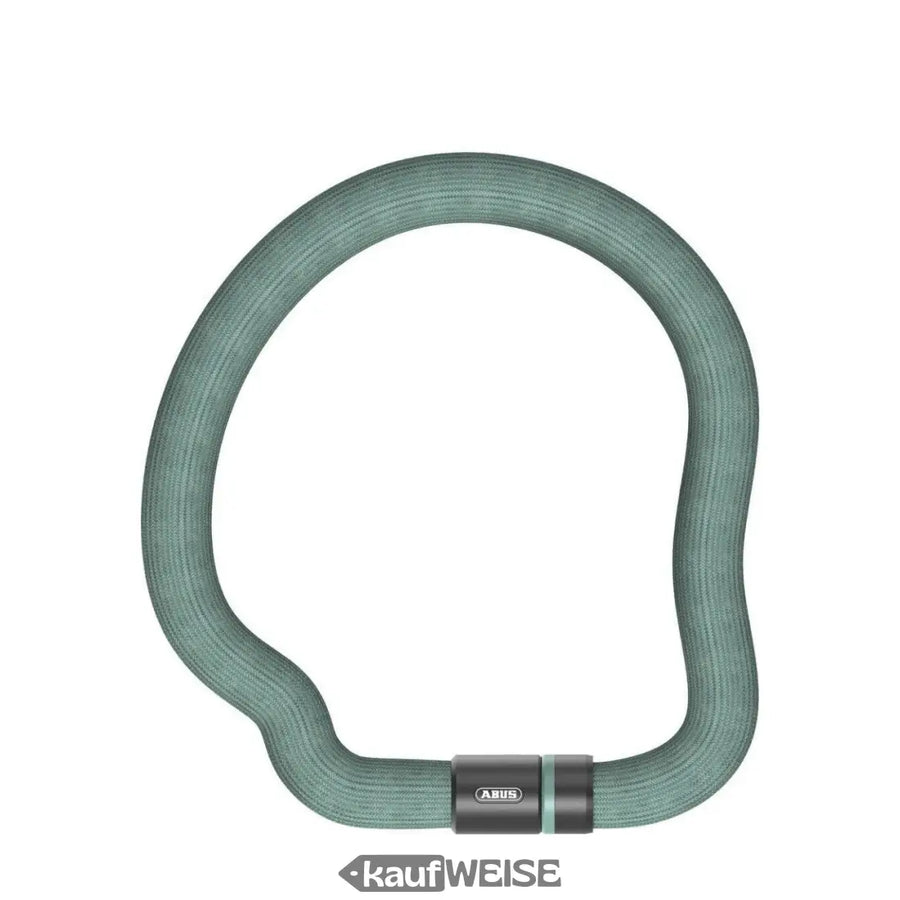 Flexibles grünes Fahrradschloss mit dunklem grauem Schlossmechanismus von ABUS Gans Lock 6206K/110