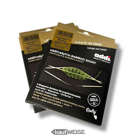addiCraSyTrio Bamboo Short – Extra kurz für kleine Runden | Bambus-Nadelspiel | Made in Germany