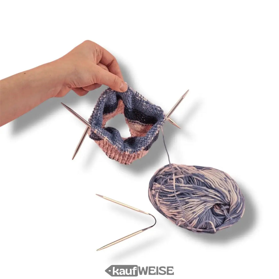 Drei flexible Nadeln statt Nadelspiel