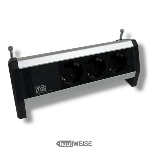 Bachmann DESK 1 Tischsteckdose (3-fach Schuko) | Aluminium-Profil | Inkl. Befestigung | Made in Germany