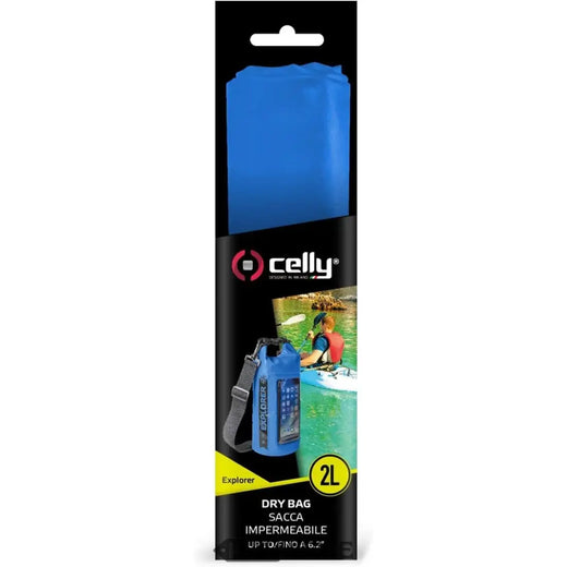 Celly Explorer Dry Bag 2L | Wasserdichtes Handyfach (Touch) | Schultergurt & Rollverschluss | Outdoor