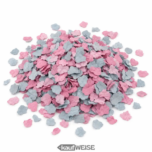 Konfetti till babyshower och Gender Reveal | Papper, 100 g-påse | Rosa, ljusblå eller mix, 1, 2 eller 5 kg