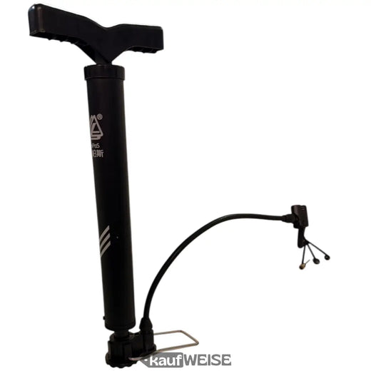 LeiPoS Mini-Stand-Fahrradpumpe Schwarz | Tragbar & Teleskopierbar (33-52cm) | Inkl. 3 Adaptern | Kompakte Luftpumpe