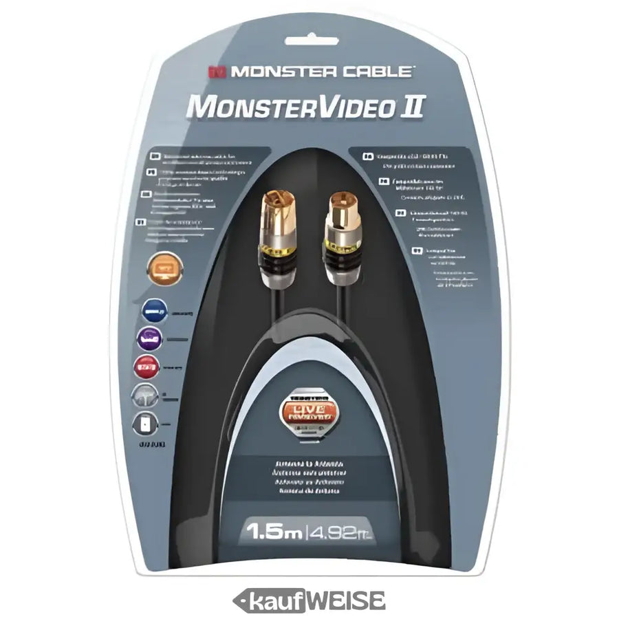 Monster Antennenkabel 1,5m dual abgeschirmt Antennenanschluss für UHD-TV