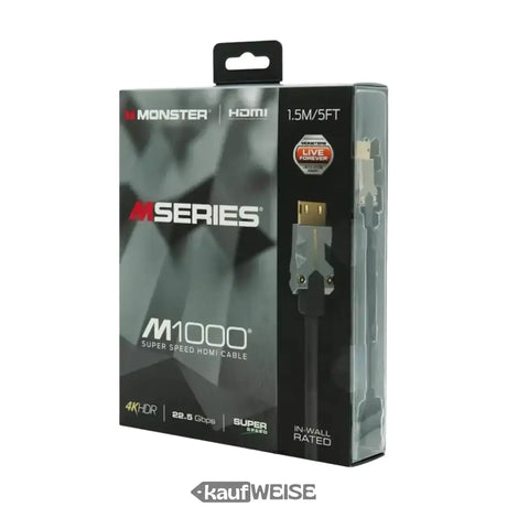 Monster M1000 Ultra HD HDMI Kabel (1,5m) | 4K HDR10 | High-Speed 18 Gbps | V-Grip™ Anschluss