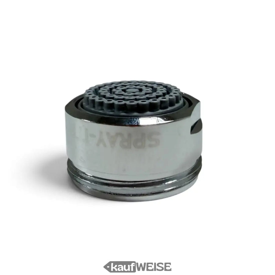 Chrome-finished neoperl pca spray nozzle with black rubberized textured top water-saving 3,8 l/min m24x1