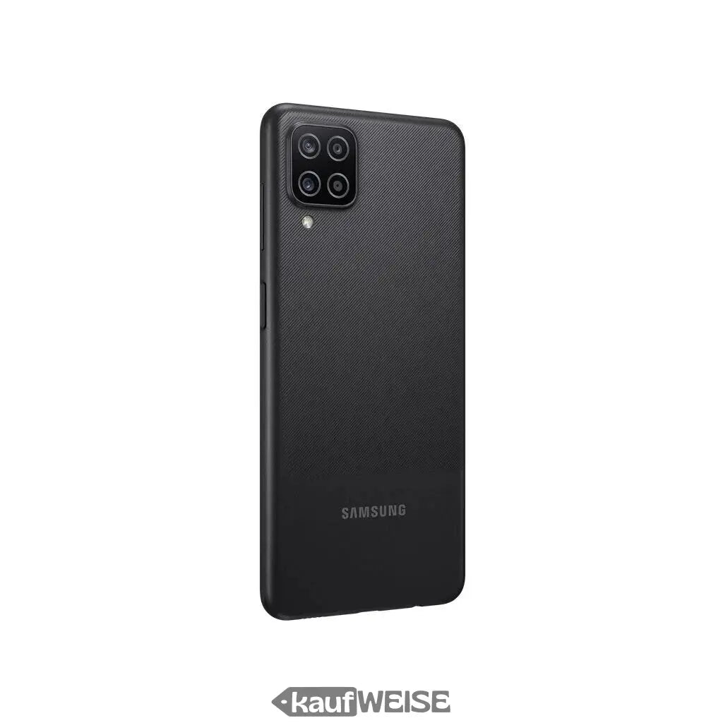 Schwarzes Samsung Galaxy A12 mit Quad-Kamera und 64GB Speicher