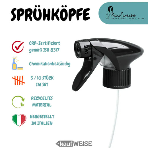 Sprühkopf Zerstäuber 5- Set für Haushalt und Garten