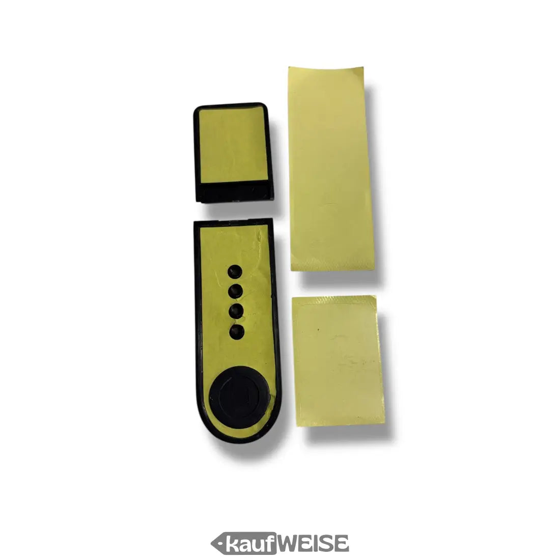 Schwarze Xiaomi M365 Dashboard-Abdeckung mit gelb-schwarzem Fernbedienung-Design